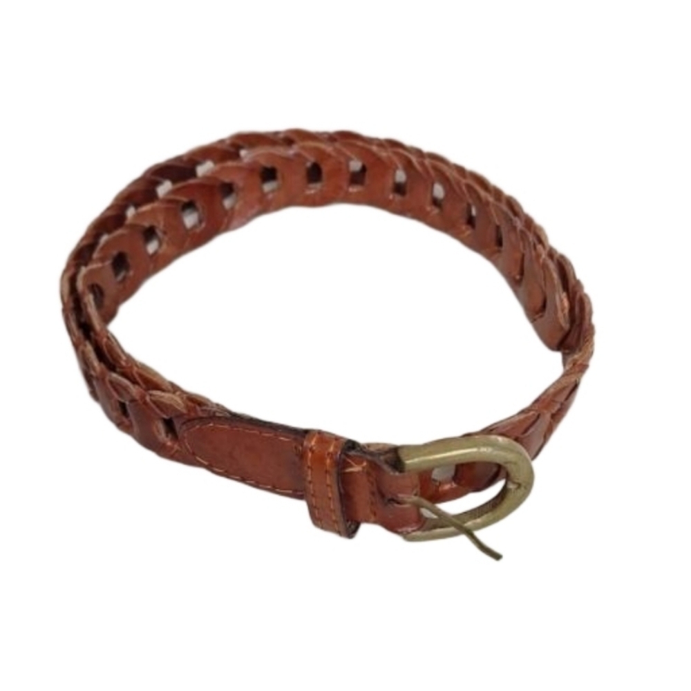 Capezio Leather Belt Solid Brass Buckle Vintage Brown